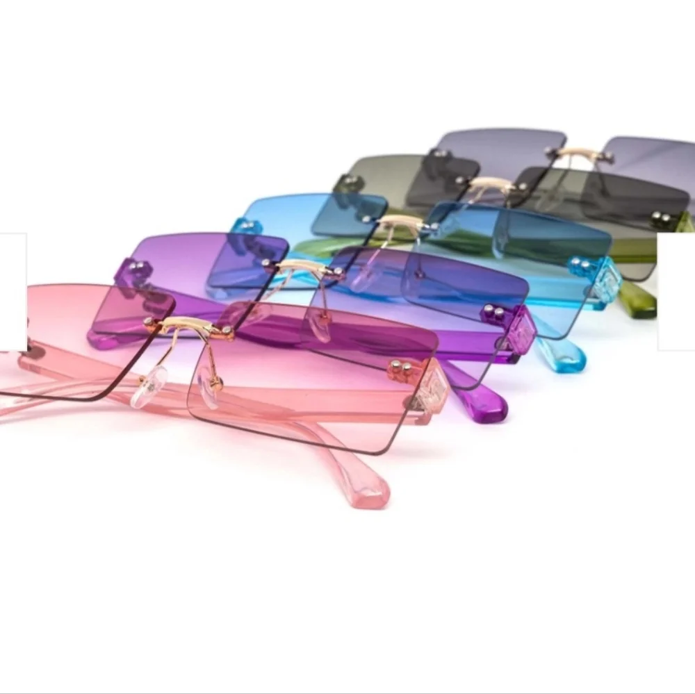 Rimless Sunglasses. Crystal Color Gradient. - Picture 2 of 2